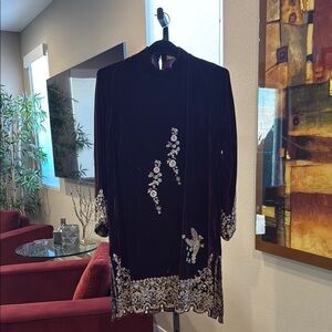 Elegant Burgyndy velvet Embroidered Women's outfit